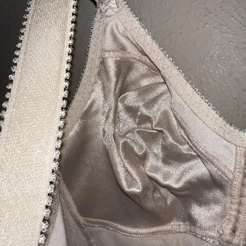 Vintage Bali 36B Womens Glam BodySuit Beige Tan Nude Soft Cup Wireless 8380 - Picture 14 of 15